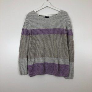 Gap Lilac Purple / Pink Cream Stripes Knit Sweater